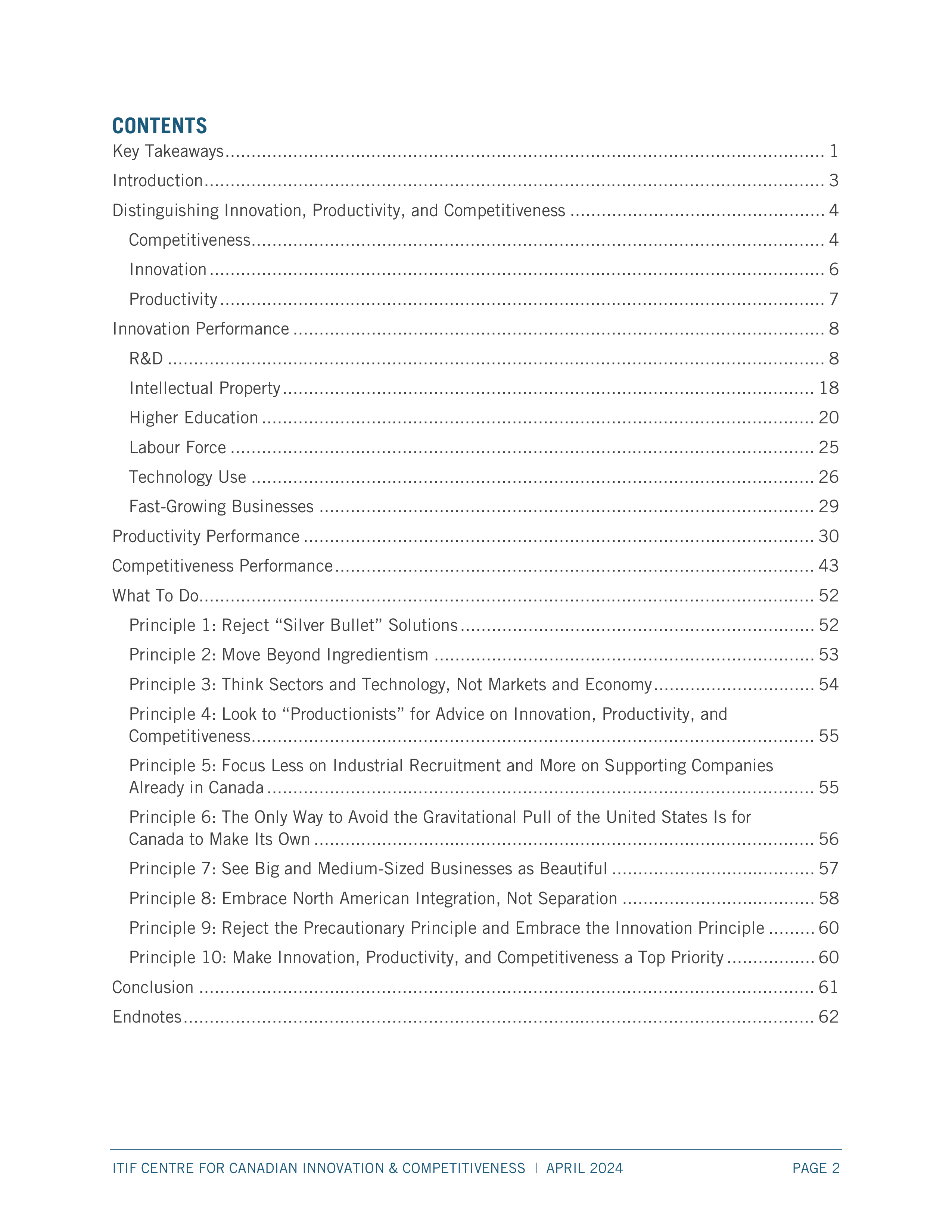 ITIF2024加拿大创新生产力与竞争力评估报告经济结构与表现英文版68页
